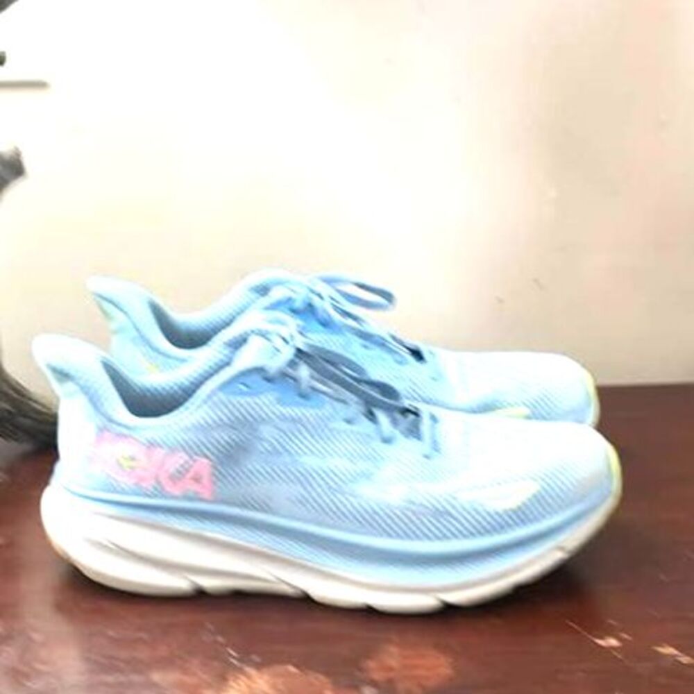 Hoka Clifton 9 Women Running Shoes Sky Blue Size 11 W1127896 DNK